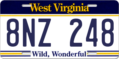 WV license plate 8NZ248