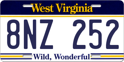 WV license plate 8NZ252