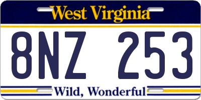 WV license plate 8NZ253