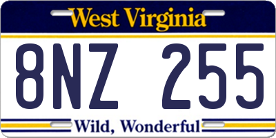 WV license plate 8NZ255