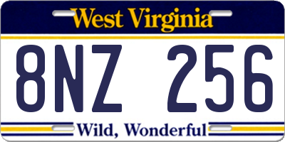 WV license plate 8NZ256