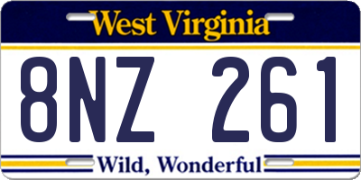 WV license plate 8NZ261