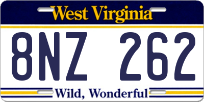 WV license plate 8NZ262