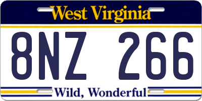 WV license plate 8NZ266