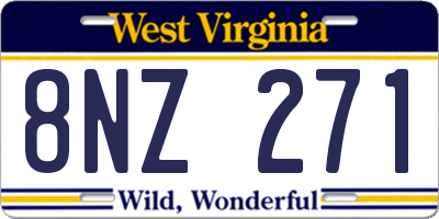 WV license plate 8NZ271