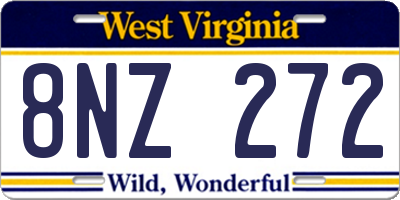 WV license plate 8NZ272