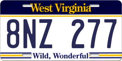 WV license plate 8NZ277