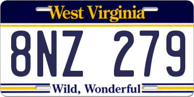 WV license plate 8NZ279