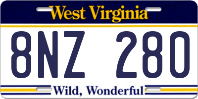 WV license plate 8NZ280