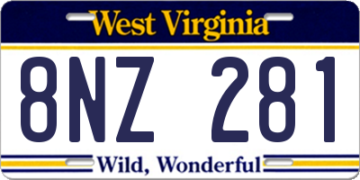 WV license plate 8NZ281