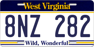 WV license plate 8NZ282