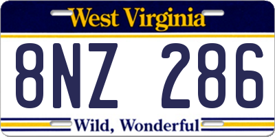 WV license plate 8NZ286