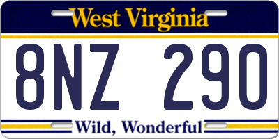 WV license plate 8NZ290