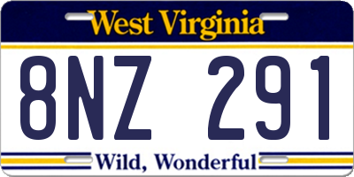 WV license plate 8NZ291
