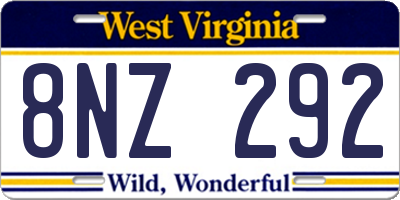 WV license plate 8NZ292