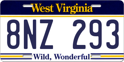 WV license plate 8NZ293