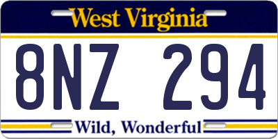 WV license plate 8NZ294