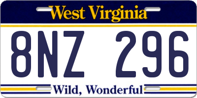 WV license plate 8NZ296