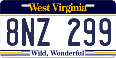 WV license plate 8NZ299
