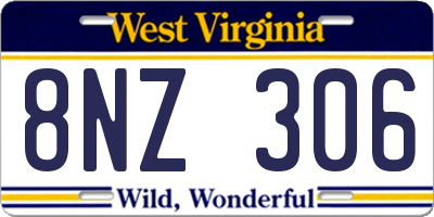 WV license plate 8NZ306