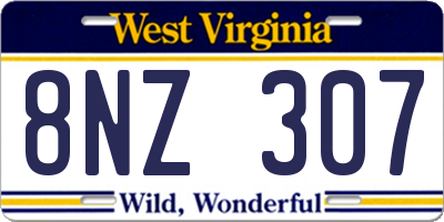 WV license plate 8NZ307