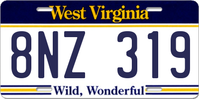 WV license plate 8NZ319