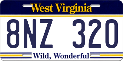 WV license plate 8NZ320