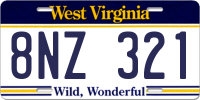 WV license plate 8NZ321