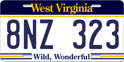 WV license plate 8NZ323