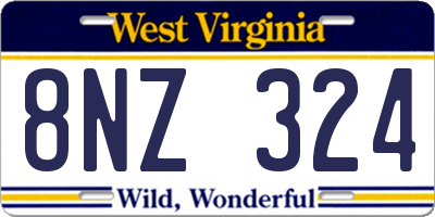 WV license plate 8NZ324