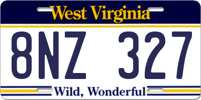 WV license plate 8NZ327