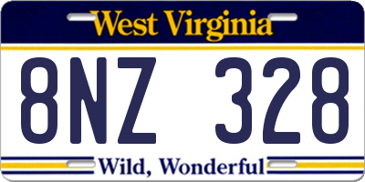 WV license plate 8NZ328