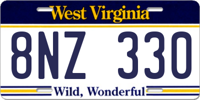 WV license plate 8NZ330