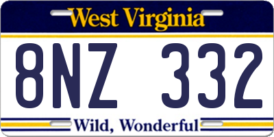 WV license plate 8NZ332