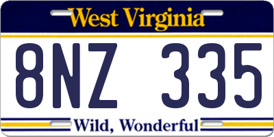 WV license plate 8NZ335