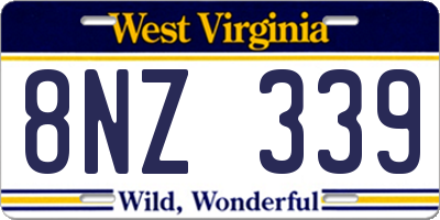 WV license plate 8NZ339