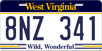 WV license plate 8NZ341