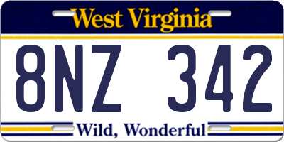WV license plate 8NZ342