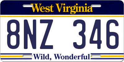 WV license plate 8NZ346