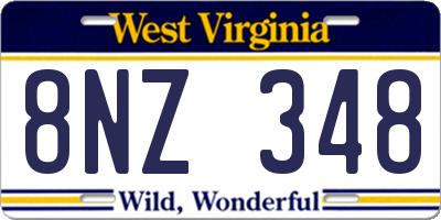 WV license plate 8NZ348
