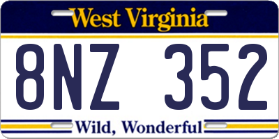 WV license plate 8NZ352