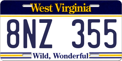 WV license plate 8NZ355