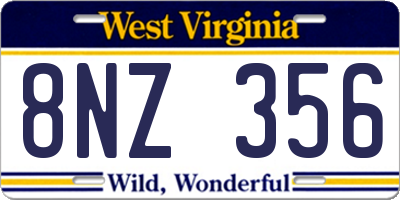 WV license plate 8NZ356