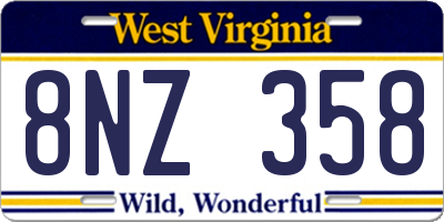 WV license plate 8NZ358