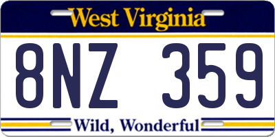 WV license plate 8NZ359