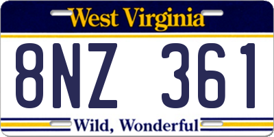 WV license plate 8NZ361