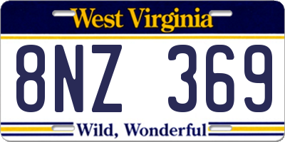 WV license plate 8NZ369
