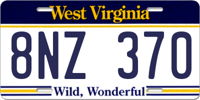 WV license plate 8NZ370