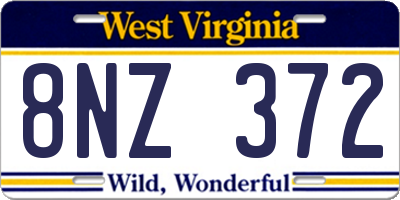 WV license plate 8NZ372