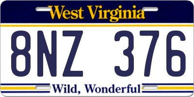 WV license plate 8NZ376